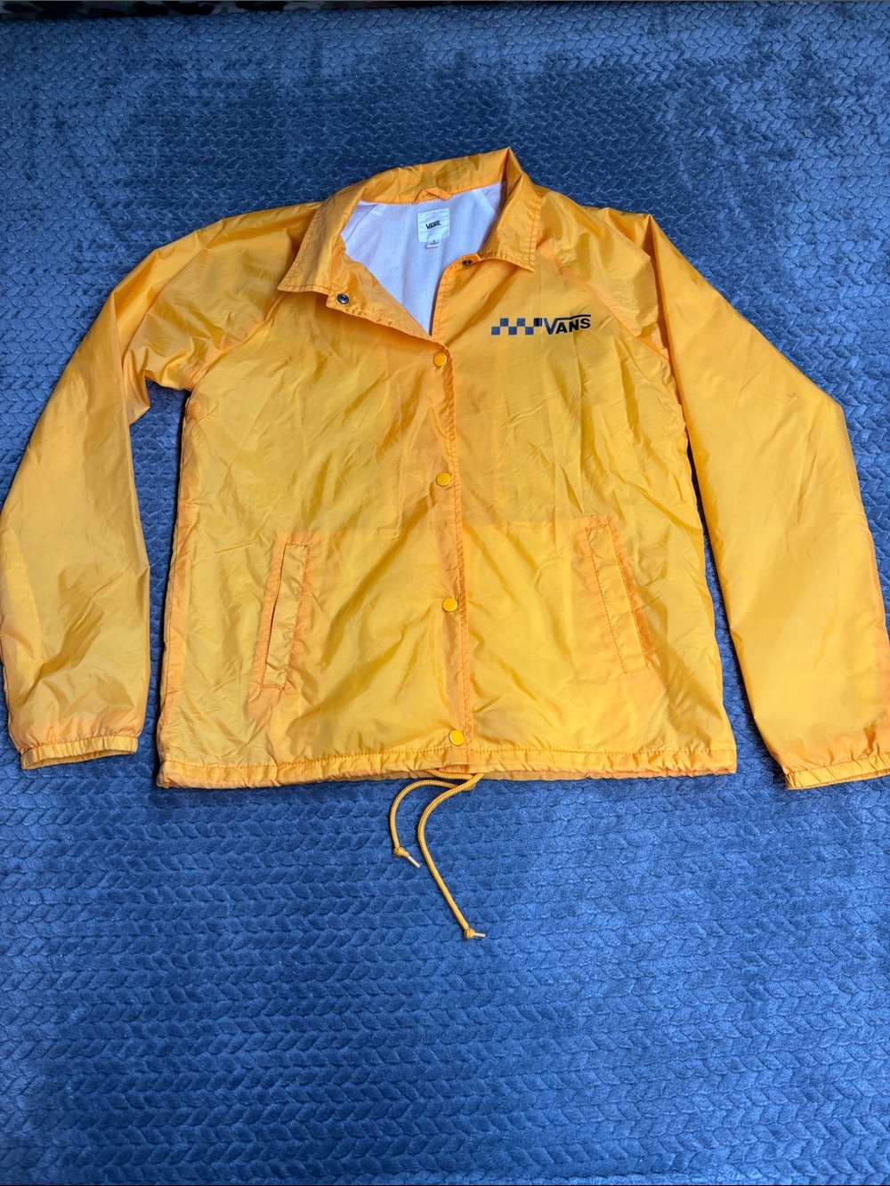 Vans Yellow Windbreaker Coach Jacket Size Small